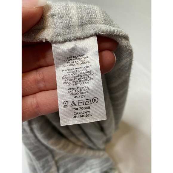 Lou & Grey Striped Open Front Shawl Collar Cardigan Size Small - Picture 4 of 6